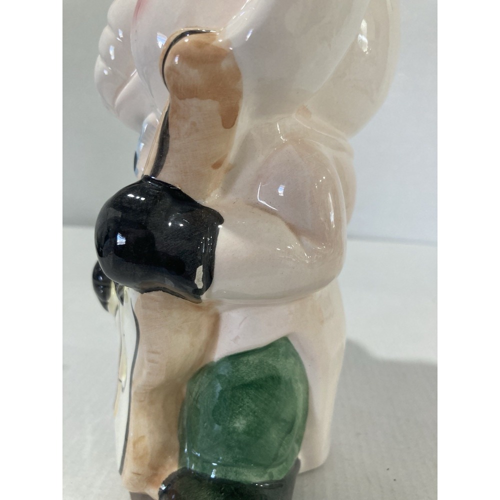 Vintage Ceramic Elephant Cellist Bank 1950's Carnival Prize Whimsical and Rare - Picture 8 of 12